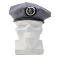 Boina original del Departamento de Bomberos alemán, insignia de tela bordada, color gris
