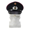 Insignia original del cuerpo de bomberos alemán, gorra con visera, escarapela BGS, color azul