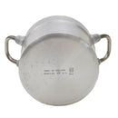 Bottom view of original German military aluminum 2 liters pot with handles for hiking and camping use