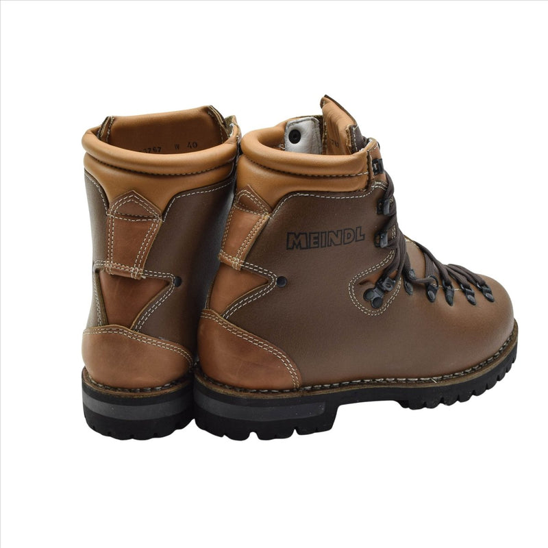 Original German Military MEINDL Hiking Boots Leather Vibram Sole Brown - GoMilitar