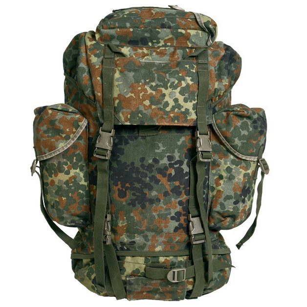 Mochila táctica militar alemana original 65L Combate Rucksack Flecktarn Camo
