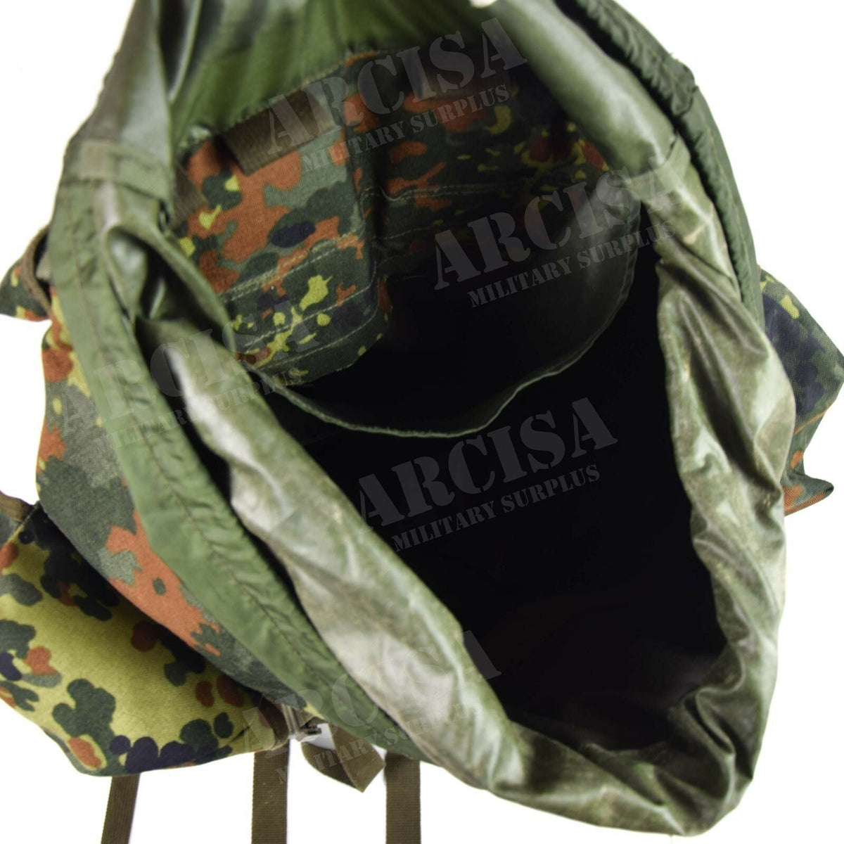 Mochila táctica militar alemana original 65L Combate Rucksack Flecktarn Camo