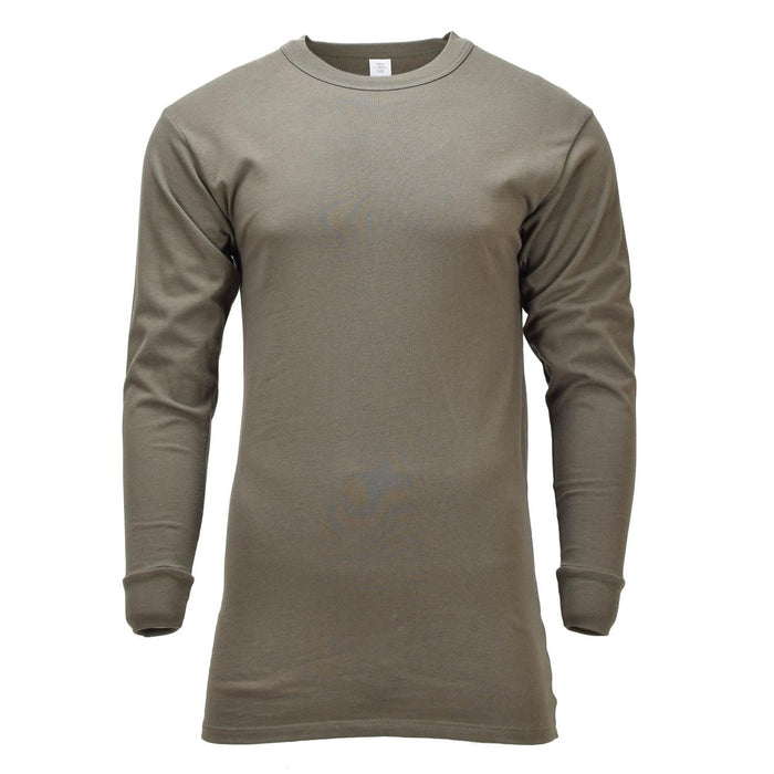 Camiseta interior térmica militar alemana original, transpirable, de manga larga, color oliva, diseñada para uso en exteriores y equipo táctico
