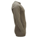 Original German Military Thermal Undershirt Breathable Long Sleeve Olive shown in side view for outdoor and tactical gear use