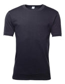 Camiseta interior militar alemana original de manga corta excedente emitida por el ejército en negro hecha de algodón 100% natural transpirable para mayor comodidad y durabilidad.