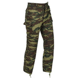 Pantalones de campo militares griegos originales BDU bolsillos cargo camuflaje lagarto