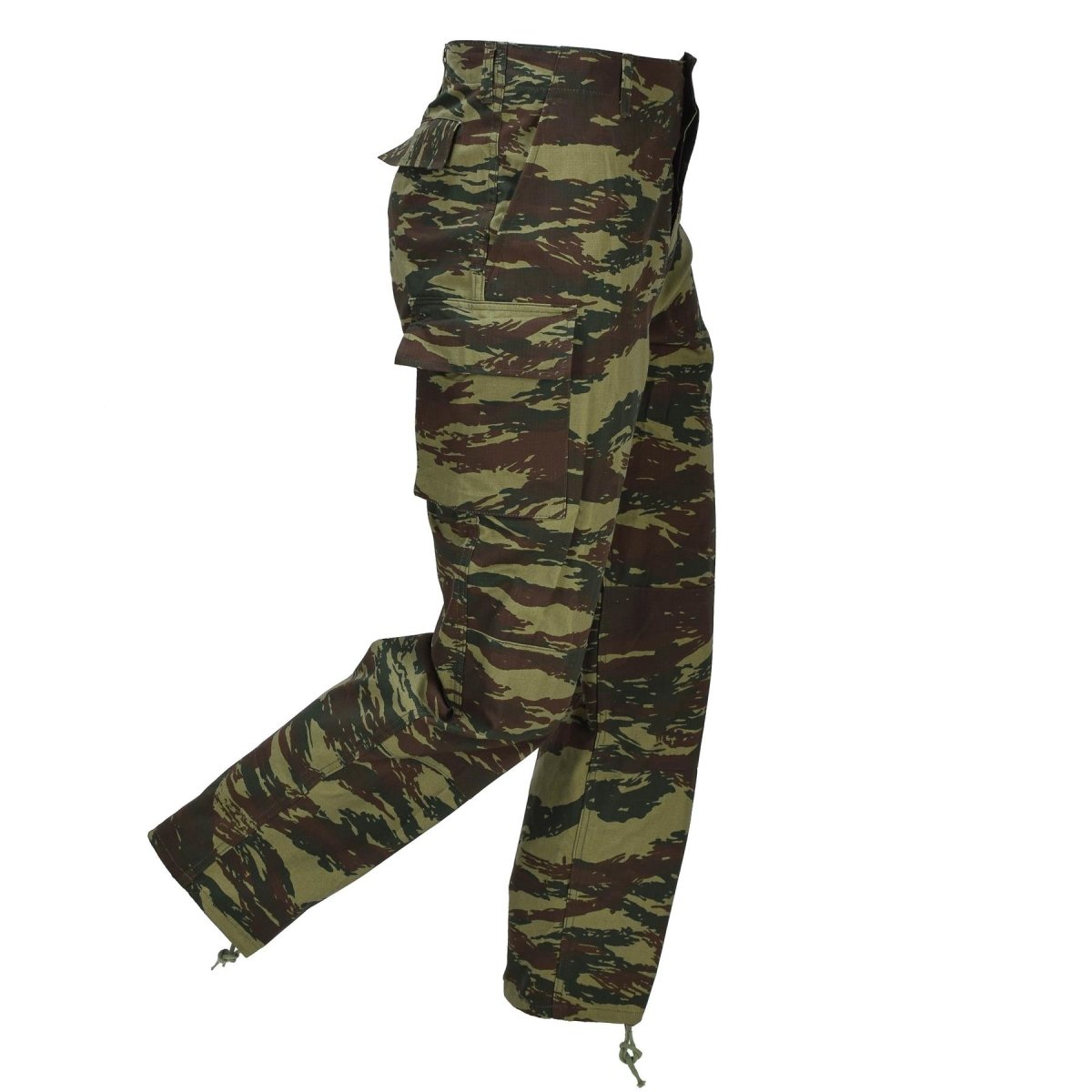 Pantalones de campo militares griegos originales BDU bolsillos cargo camuflaje lagarto