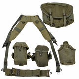 Kit de correas de soporte de carga de 7 piezas estilo M56 militar griego original, color oliva