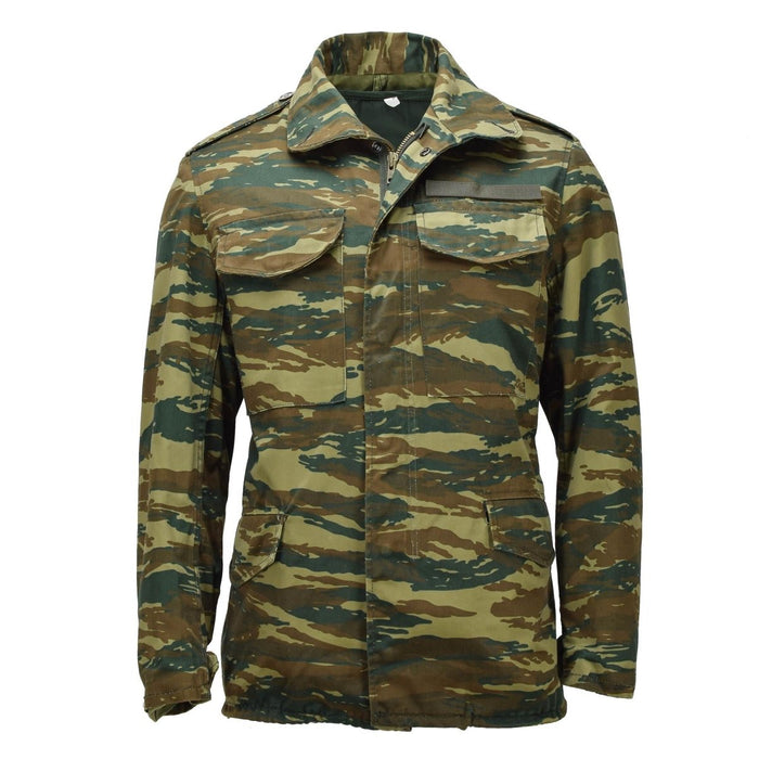 Chaqueta de campo militar griega original M65 con forro extraíble Army Issue Lizard Camo - GoMilitar
