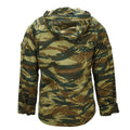 Original griego militar M65 campo parka forro capucha ejército chaqueta lagarto camuflaje