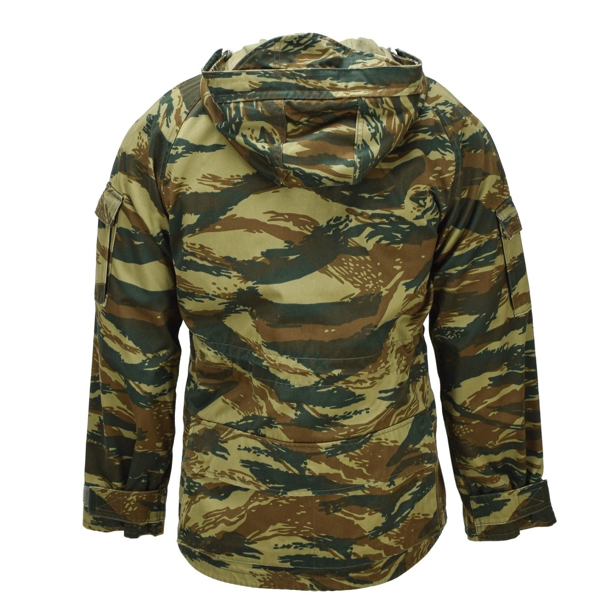 Original griego militar M65 campo parka forro capucha ejército chaqueta lagarto camuflaje