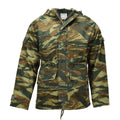 Original griego militar M65 campo parka forro capucha ejército chaqueta lagarto camuflaje