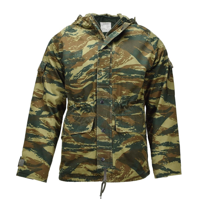 Original Griego Militar M65 Campo Parka Forro Capucha Chaqueta Ejército Lagarto Camo - GoMilitar