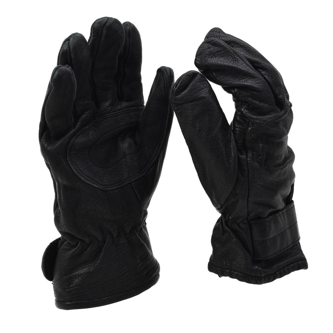 Guantes de cuero originales del ejército húngaro forrados militares de invierno al aire libre negro