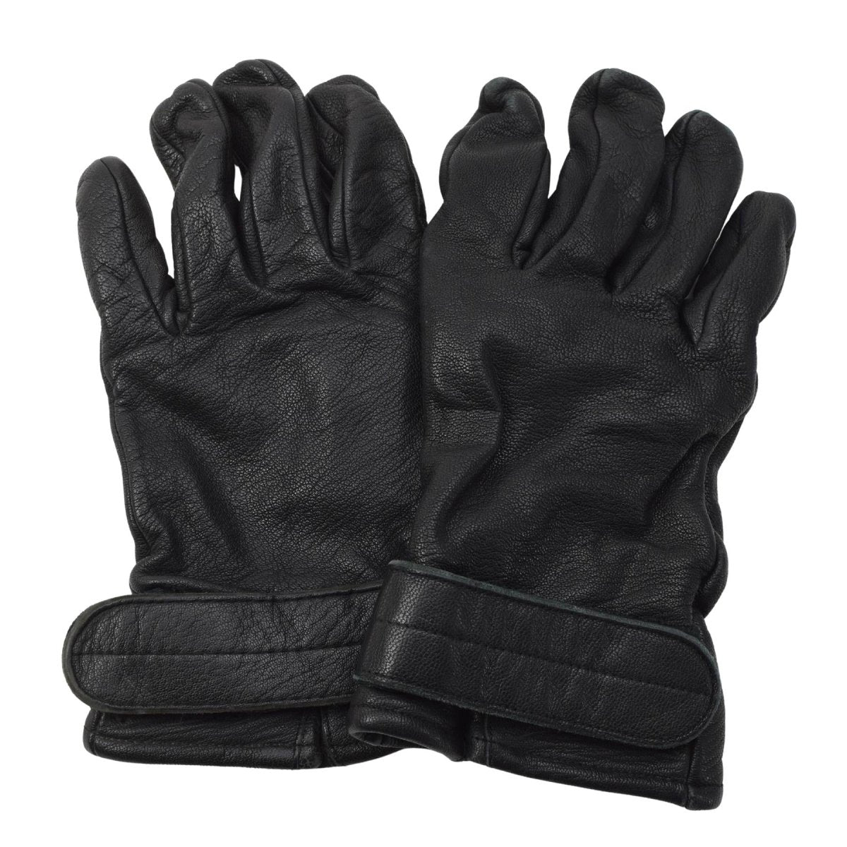 Guantes de cuero originales del ejército húngaro forrados militares de invierno al aire libre negro