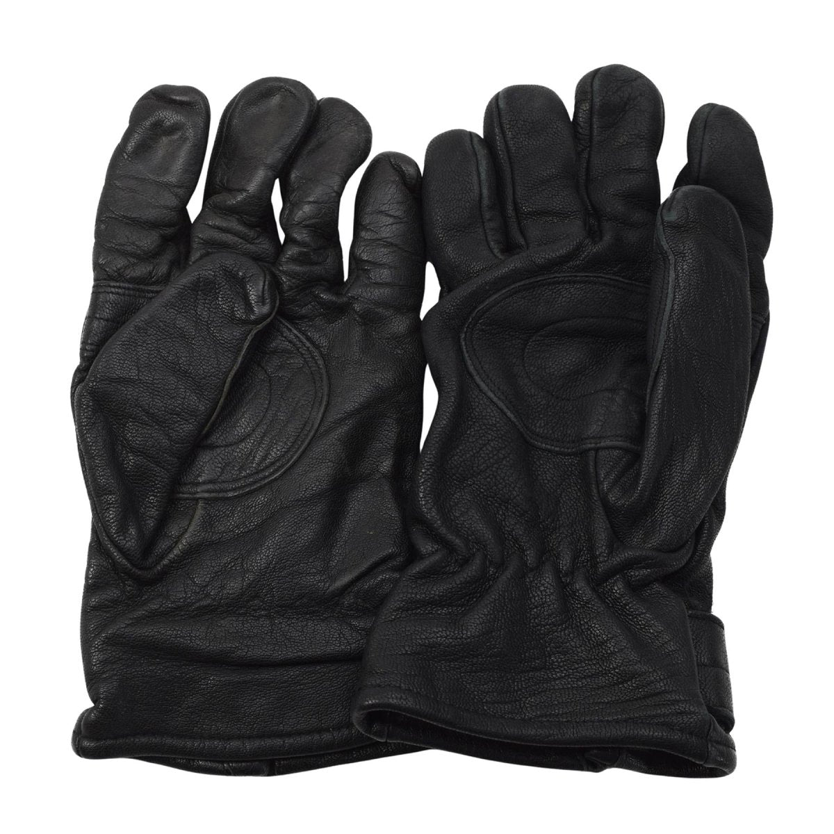 Guantes de cuero originales del ejército húngaro forrados militares de invierno al aire libre negro