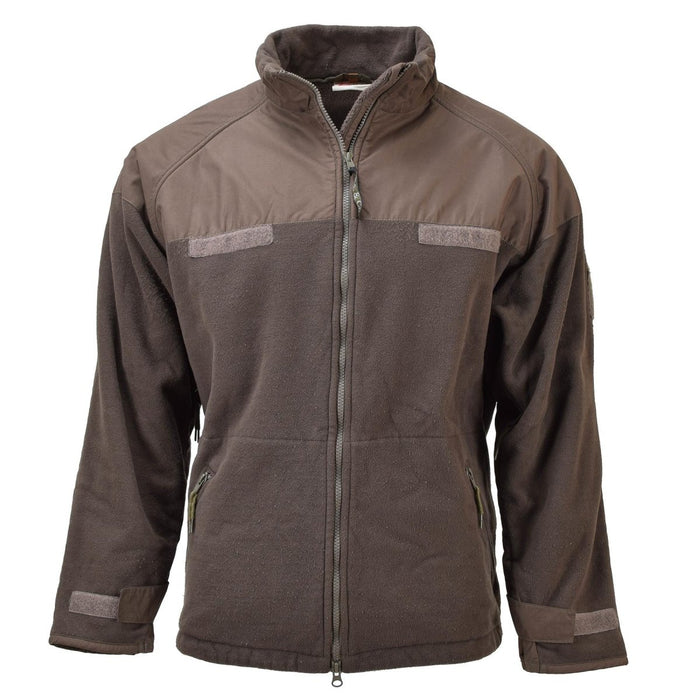 Chaqueta militar húngara original polar marrón con tapón de tormenta y puños ajustables - GoMilitar