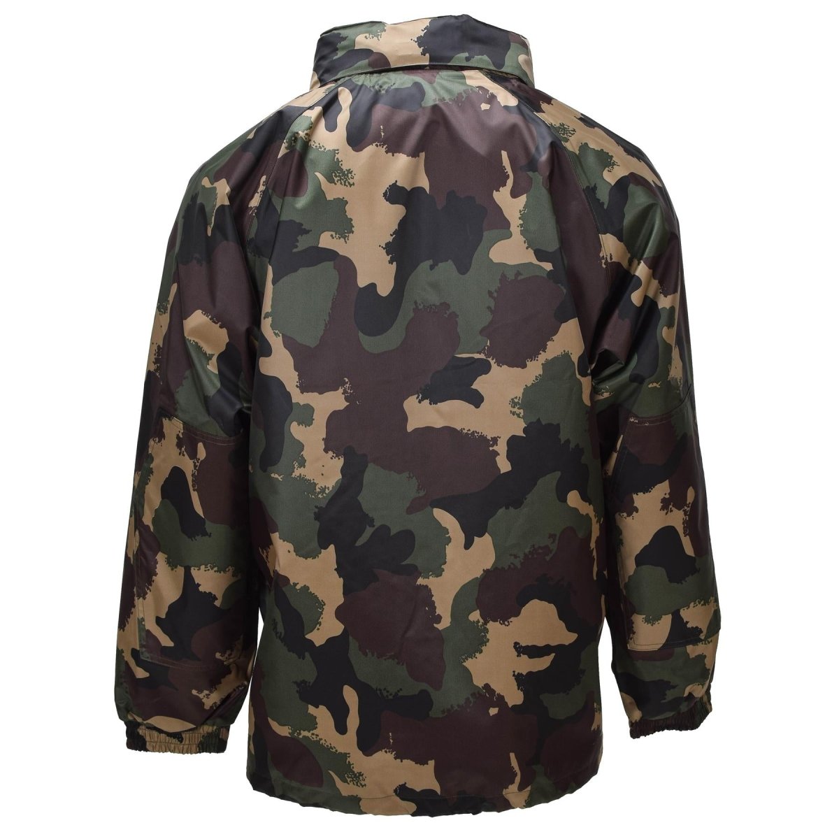 Chaqueta impermeable militar húngara original con capucha enrollable y solapa con botones M93 Camo