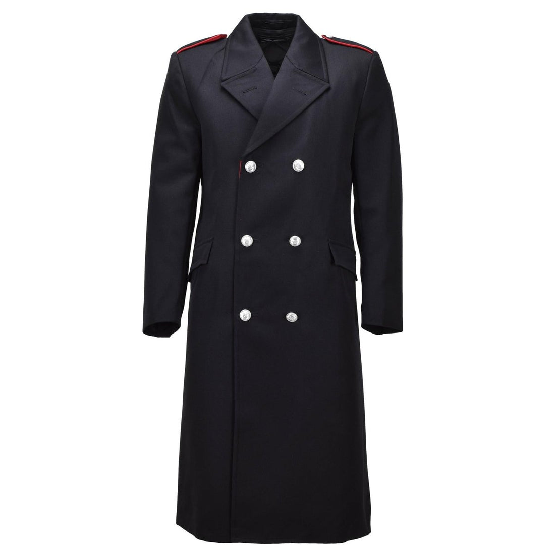 Abrigo de lana original de los Carabinieri del ejército italiano uniforme cruzado negro