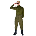 Camisa tricot de ejército italiano original cremallera F1 Green térmico OD Nuevo