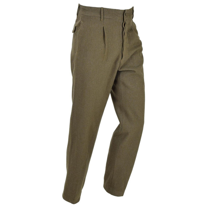 Uniforme de lana del ejército italiano original pantalón verde oliva vestido pantalón formal vintage - GoMilitar