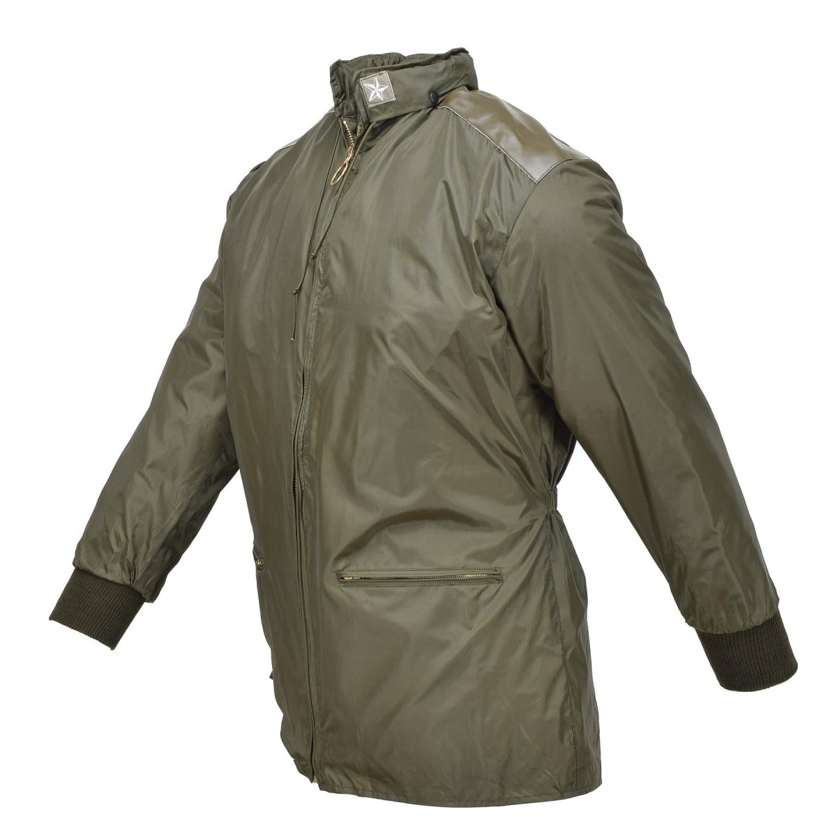 Fuerzas aéreas militares italianas originales de la chaqueta de lluvia con capucha con capucha de oliva recaer nuevo