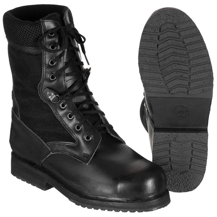 Botas de Combate Militares Italianas Originales Piel Ligera Semi Estacionales Negras - GoMilitar