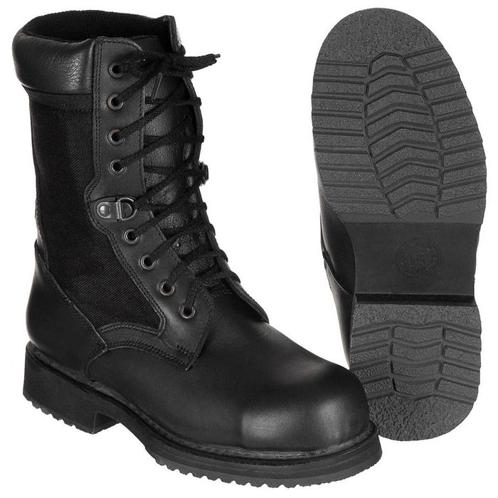 Zapatos De Combate Militares Italianos Originales Cuero Ligero Invierno Negro - GoMilitar