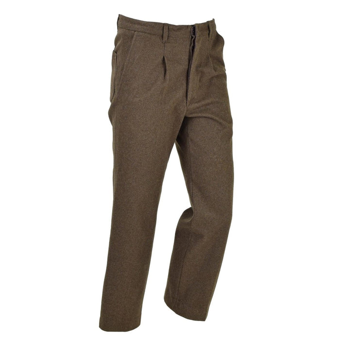 Pantalón de uniforme militar italiano original de lana marrón pantalón vintage ejército - GoMilitar