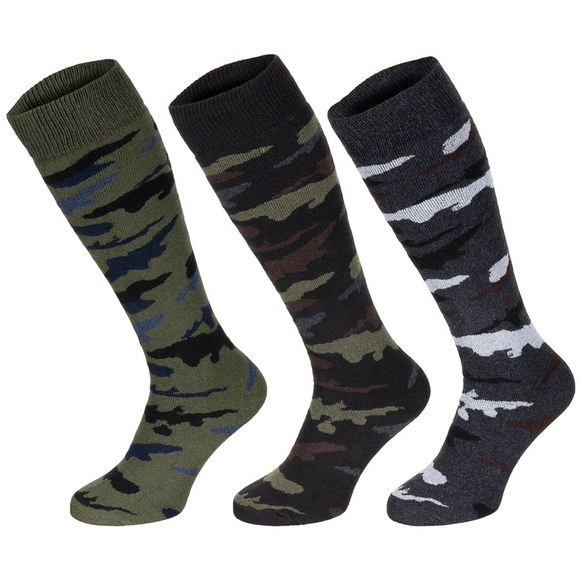 Calcetines de invierno originales militares italianos Esercito, largos, altos, paquete de 3 camuflaje