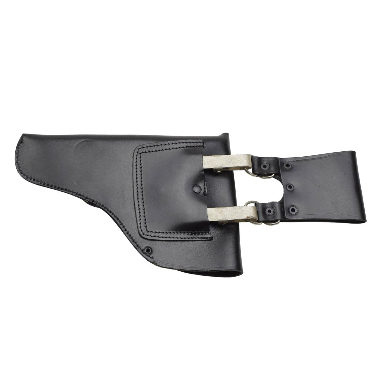Funda de pistola militar italiana original con cierre de hebilla para diestros, color negro