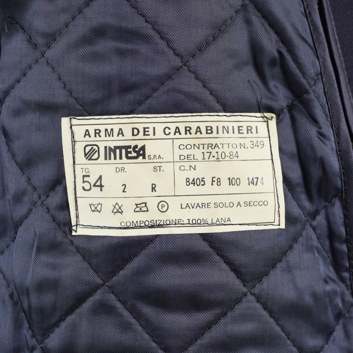 Pata de la policía militar italiana original Carabinieri Italia gabardina con revestimiento