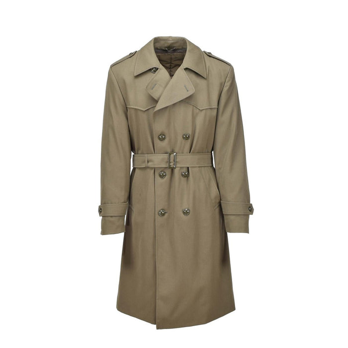 Gabardina militar italiana original abrigo formal caqui forrado con cinturón vintage NUEVO - GoMilitar