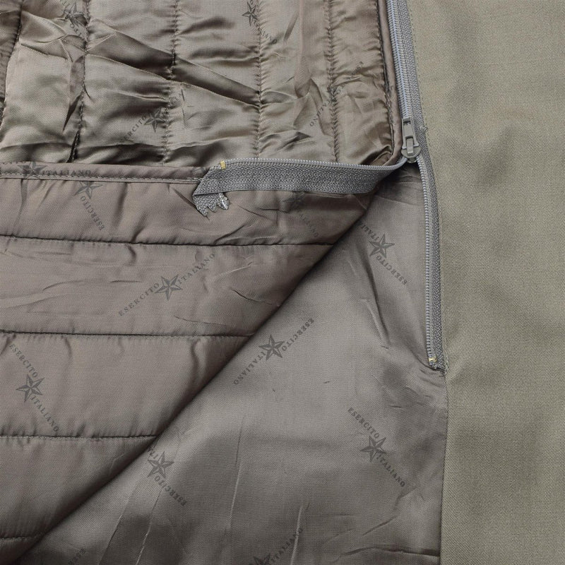 Gabardina militar italiana original de color caqui abrigo formal forrado vintage nuevo