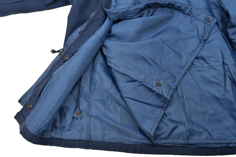 Chaqueta parka de parka marina italiana italiana con capucha Vintage impermeable nuevo