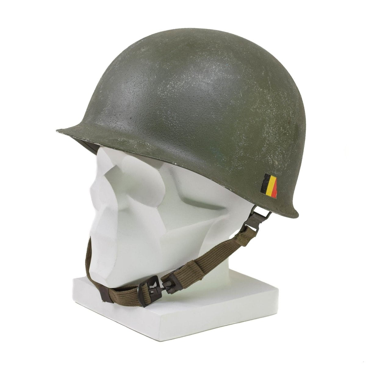 Casco de acero belga militar original M51 Combate táctico Ejército Interior PVC Olive