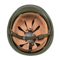Casco de acero belga militar original M51 Combate táctico Ejército Interior PVC Olive