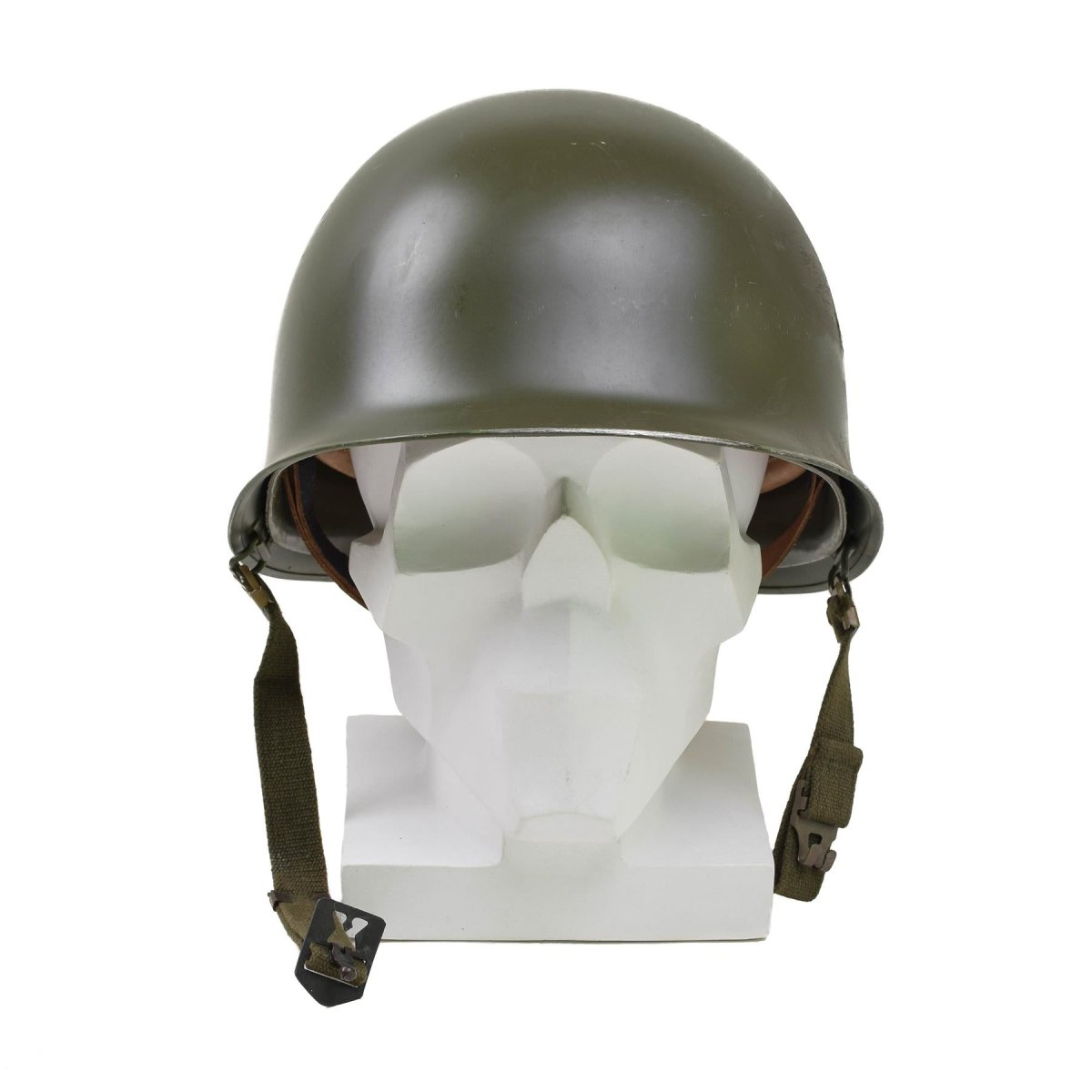 Casco de acero belga militar original M51 Combate táctico Ejército Interior PVC Olive
