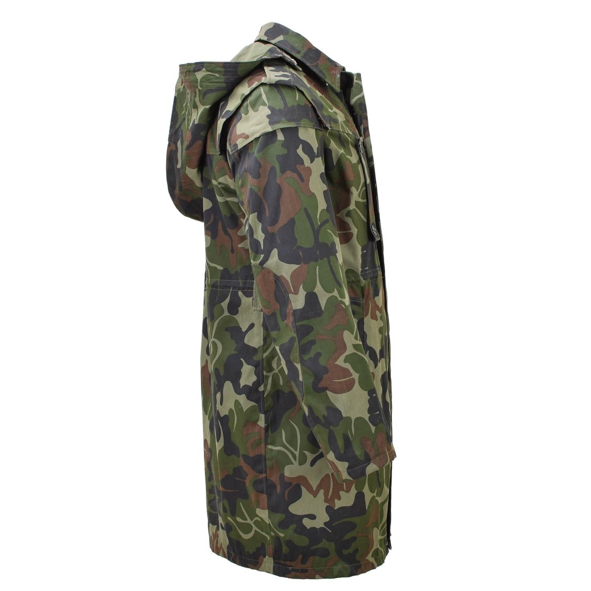 Parka militar rumano original M93 CAMO HOJA Capeta de chaqueta larga táctica nueva