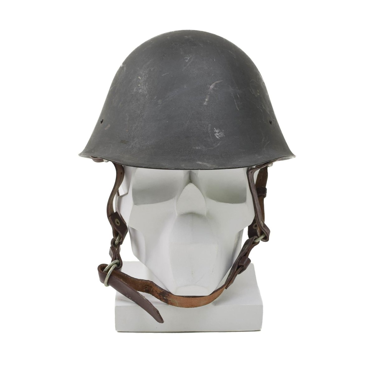 Casco de acero táctico militar rumano original M73 paracaidista chinstrap oliva