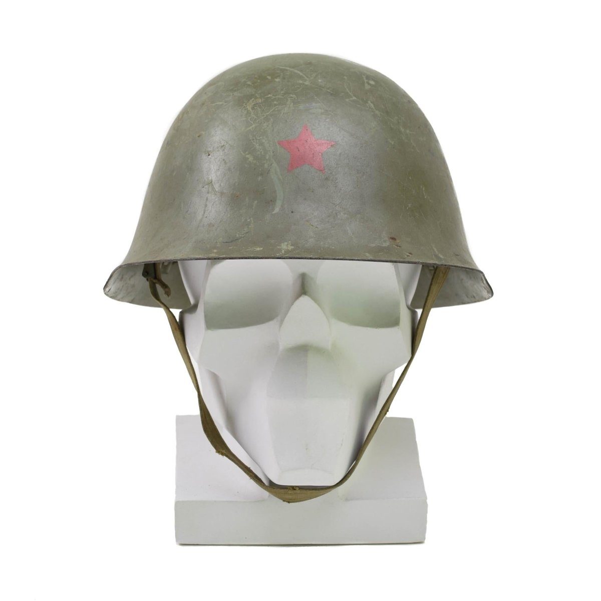Casco de acero táctico serbio original con revestimiento de engranajes de combate oliva