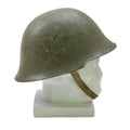 Casco de acero táctico serbio original con revestimiento de engranajes de combate oliva
