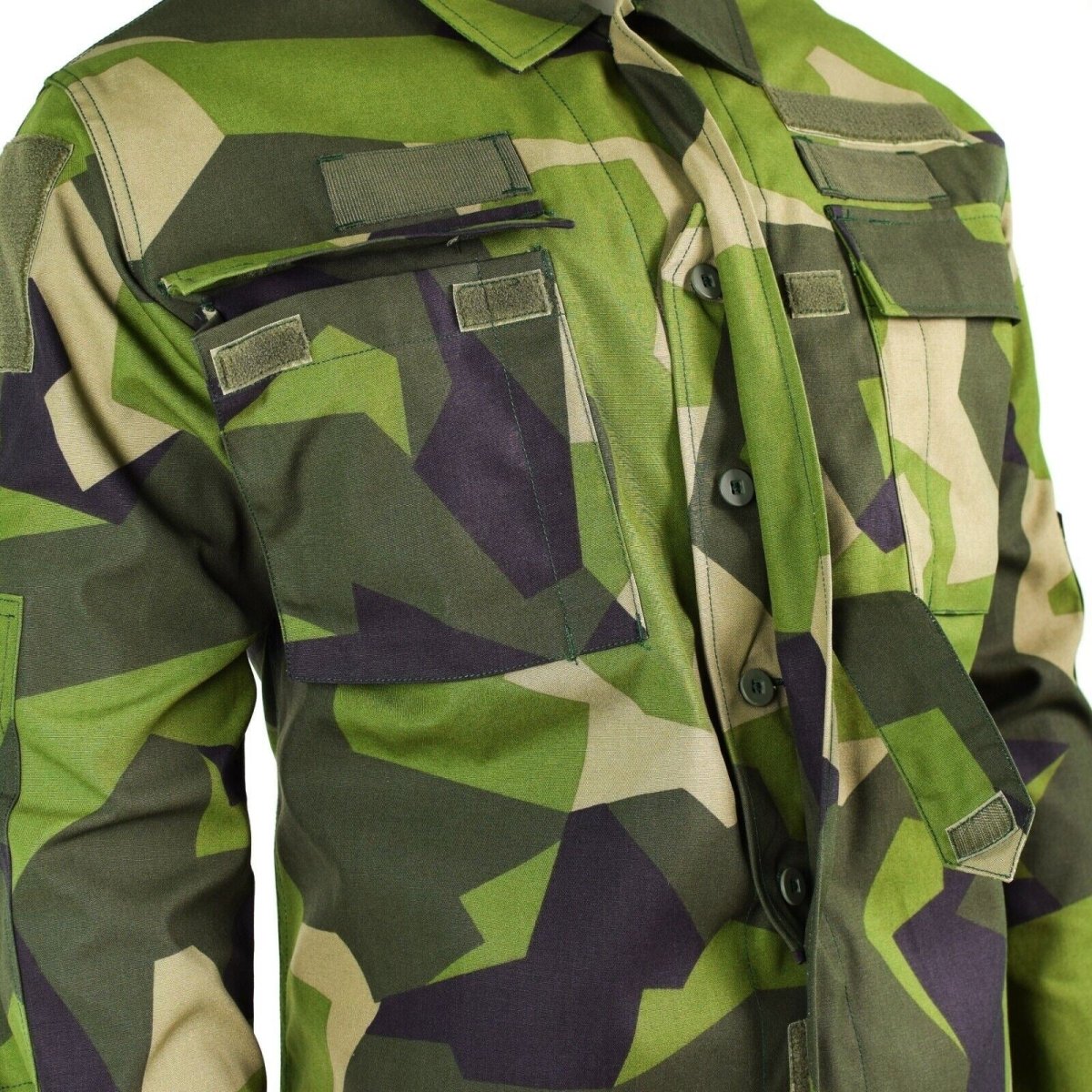 Camisa de combate de camuflaje de camuflaje de chaqueta sueco M90 original