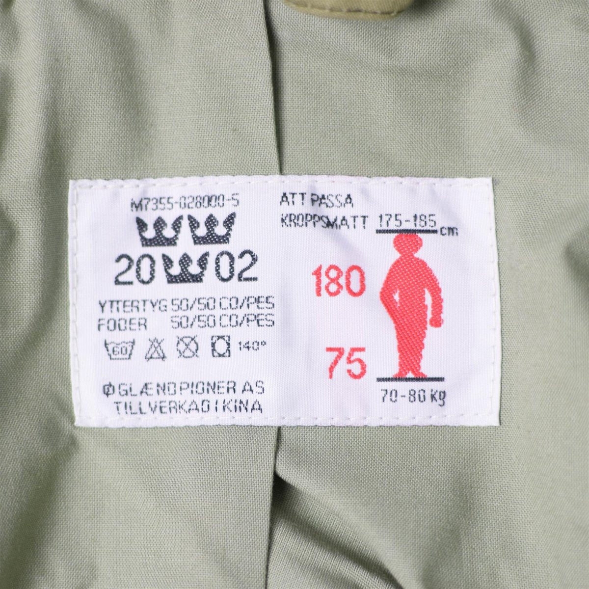 Camuflaje de camuflaje de camuflaje de chaqueta sueco del ejército sueco M90