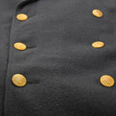 Original Swedish military blue overcoat wool golden buttons vintage long coat - GoMilitar