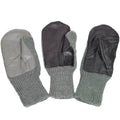 Original Swiss Army Lool Grey Clima frío Mittens Palm de cuero Problema militar