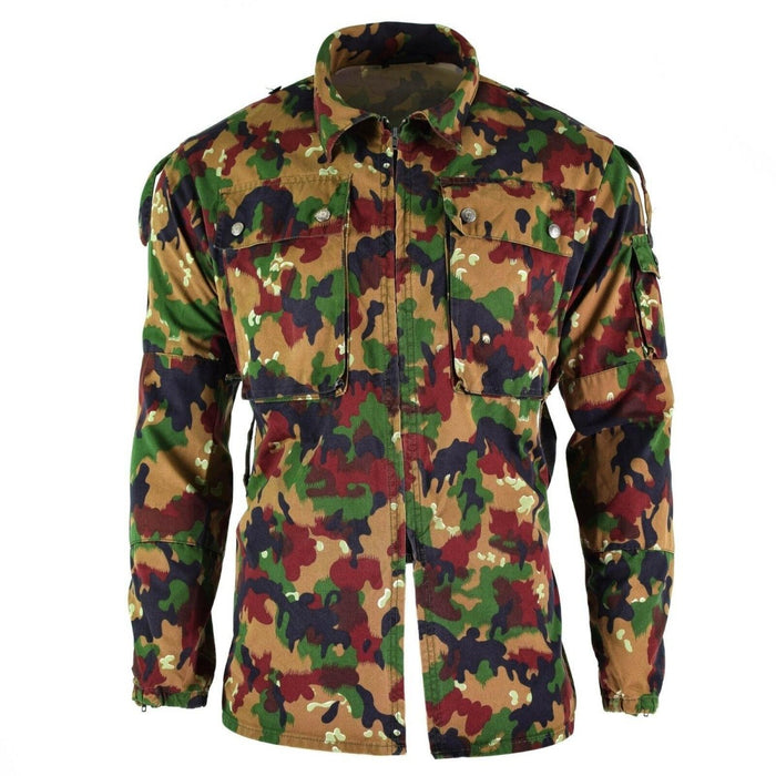 Chaqueta original del ejército suizo M83 campo de combate Alpenflage Camo camisa con cremallera NUEVO - GoMilitar
