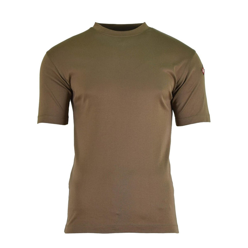 Khaki Original Swiss Army quick dry breathable sportswear t-shirt designed for outdoor activities and durability.