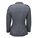 Chaqueta formal militar suiza original Diseño de 4 bolsillos Charreteras en los hombros Gris