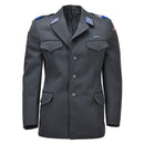 Chaqueta formal militar suiza original Diseño vintage de 4 bolsillos Gris oscuro